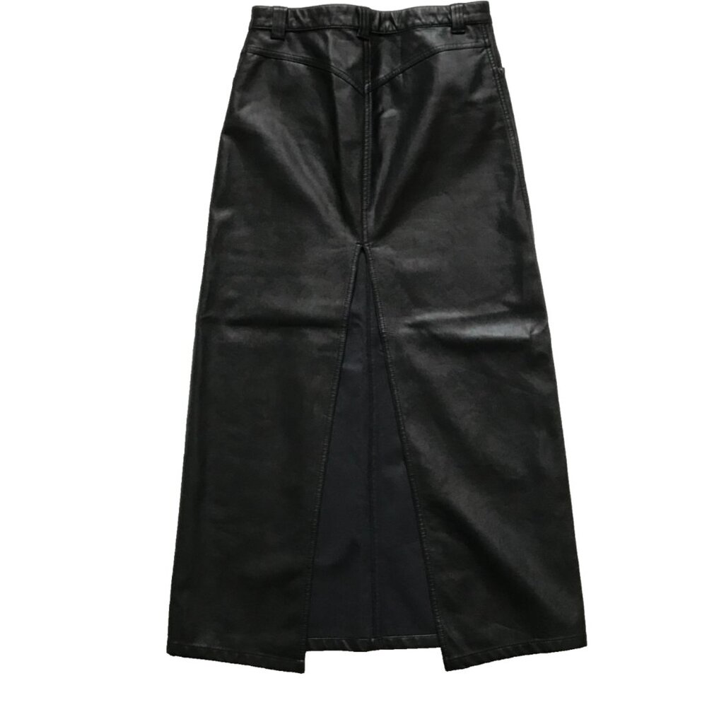 We the Free People City Slicker Vegan Faux Leather Maxi Skirt Womens 0 Black - Picture 11 of 14